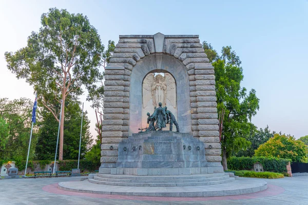 Zonsondergang Weergave Van Nationale Oorlogsmonument Adelaide Australië — Stockfoto