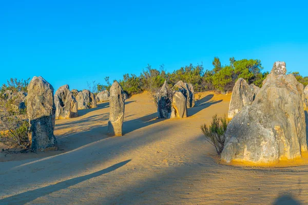 Pôr Sol Sobre Deserto Pinnacles Austrália — Fotografia de Stock