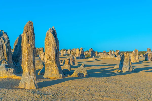 Pôr Sol Sobre Deserto Pinnacles Austrália — Fotografia de Stock