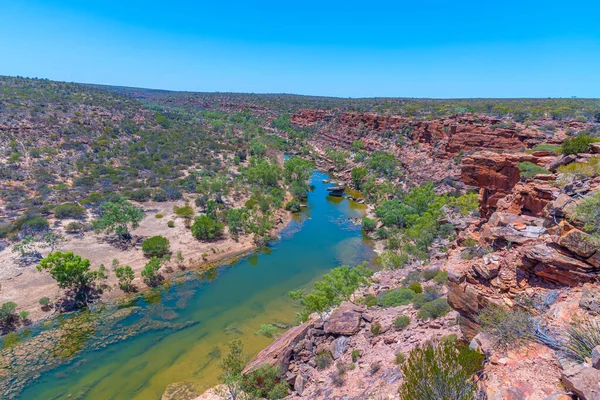 Murchison Řeka Procházející Kalbarri Národním Parkem Austrálii Kolem Hawks Hlava — Stock fotografie