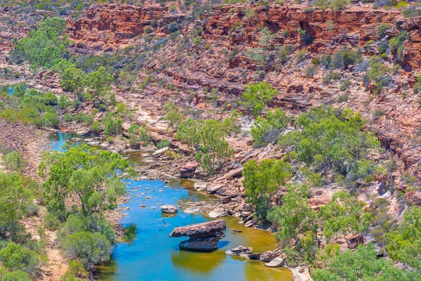 Rio Murchison Passando Pelo Parque Nacional Kalbarri Austrália Torno Falcões — Fotografia de Stock