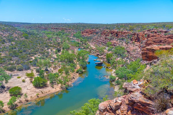 Murchison Řeka Procházející Kalbarri Národním Parkem Austrálii Kolem Hawks Hlava — Stock fotografie