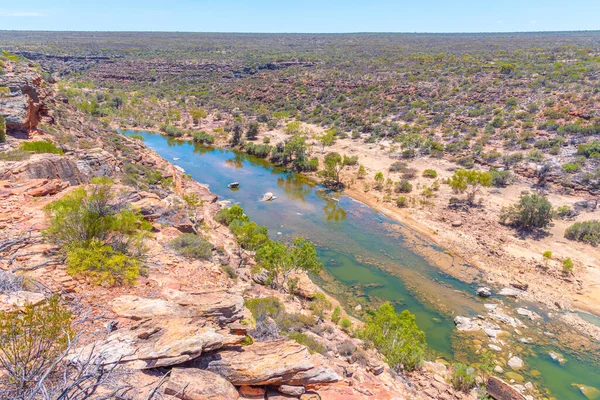 Murchison Řeka Procházející Kalbarri Národním Parkem Austrálii Kolem Hawks Hlava — Stock fotografie