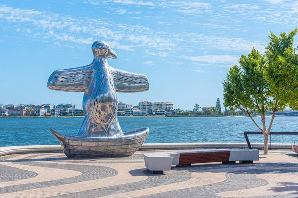 Scultura Del Primo Contatto Perth Australia — Foto Stock