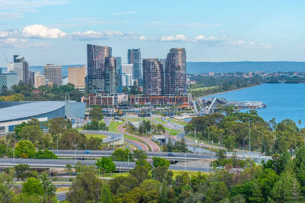 Skyline Elizabeth Quay Perth Australia — стокове фото