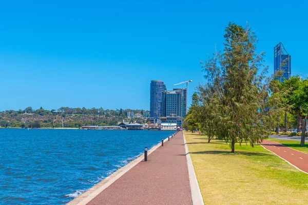 Centre Ville Perth Vue Promenade Bord Rivière Swan Australie — Photo