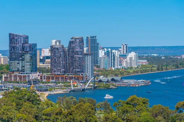 Skyline Elizabeth Quay Perth Australia — стокове фото