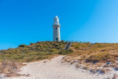 Avustralya 'daki Rottnest Adası' nda Bathurst deniz feneri.