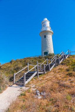 Avustralya 'daki Rottnest Adası' nda Bathurst deniz feneri.