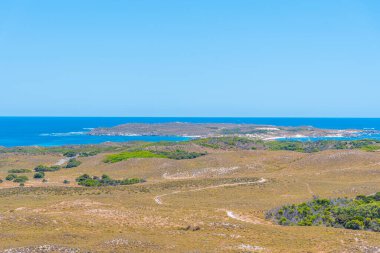 Rottnest adasının Avustralya 'daki Vlemingh Burnu' na doğru havadan görüntüsü.