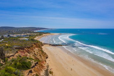 Aerial view of a beach at Anglesea in Australia clipart