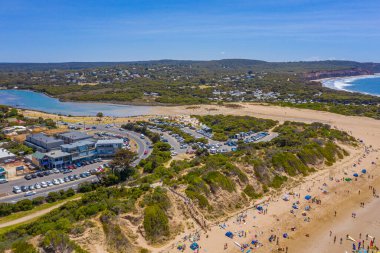 Aerial view of a beach at Anglesea in Australia clipart