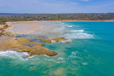 Aerial view of a beach at Anglesea in Australia clipart