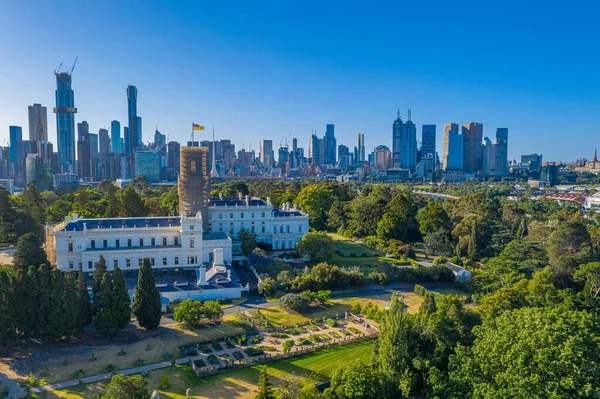Skyline Melbourne Con Casa Gobierno Australia —  Fotos de Stock