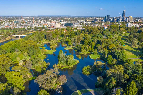 Вид Висоти Озеро Королівському Ботанічному Саду Мельбурні Австралія — стокове фото