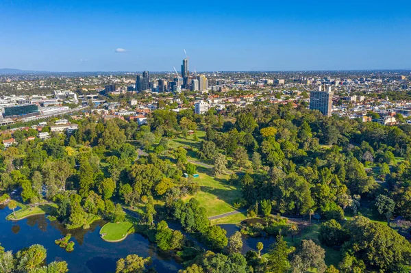 Vista Aérea Lago Real Jardín Botánico Melbourne Australia —  Fotos de Stock