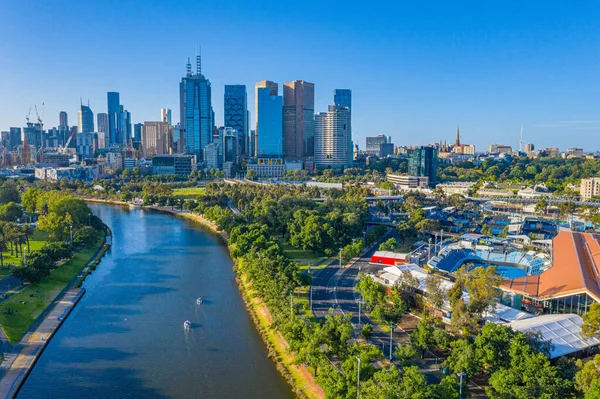 Skyline Melbourne Yarra River Australia — Stock Photo, Image