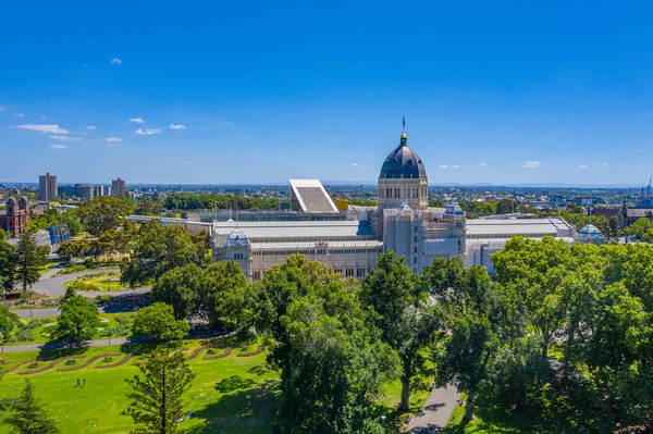 Aerial view of Royal Exhibition Building in Melbourne, Australia