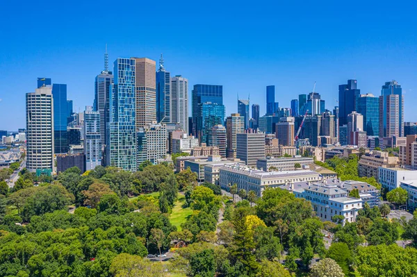 Cityscape Melbourne View Fitzroy Gardens Australia — стокове фото