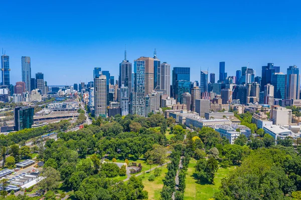 Cityscape Melbourne View Fitzroy Gardens Australia — стокове фото