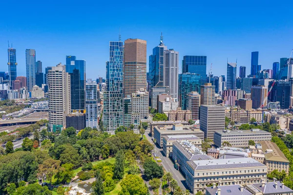 Cityscape Melbourne Viewed Fitzroy Gardens Australia — Stock Photo, Image