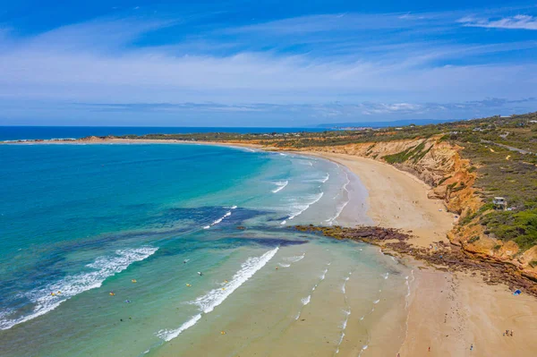 Flygfoto Över Strand Vid Anglesea Australien — Stockfoto