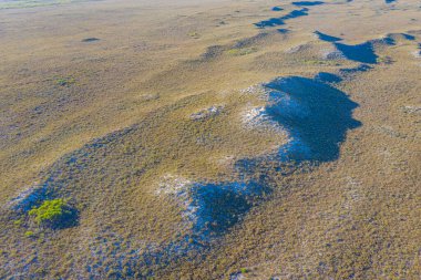 Batı Avustralya 'da çalılarla kaplı kum tepelerinin havadan görünüşü