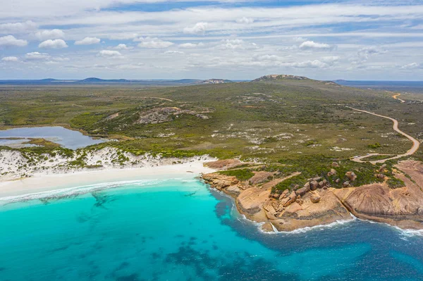 Vista Aérea Bahía Hellfire Cerca Esperance Vista Durante Día Nublado — Foto de Stock