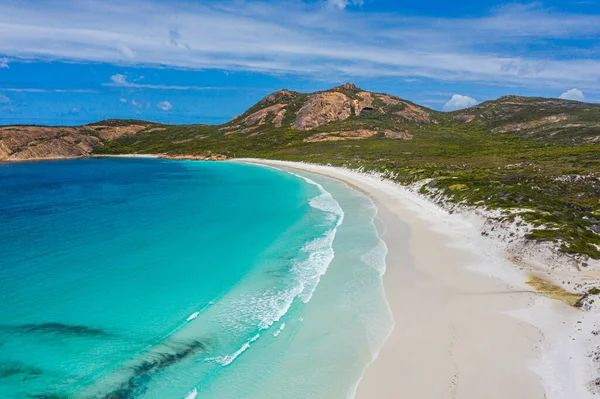 Aerial View Hellfire Bay Közel Esperance Nézett Közben Egy Felhős — Stock Fotó