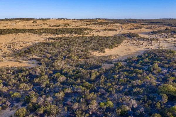 Pôr Sol Sobre Deserto Pinnacles Austrália — Fotografia de Stock