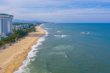 Gangneung, Kore 'deki Gyeongpo Sahili' nin havadan görünüşü.