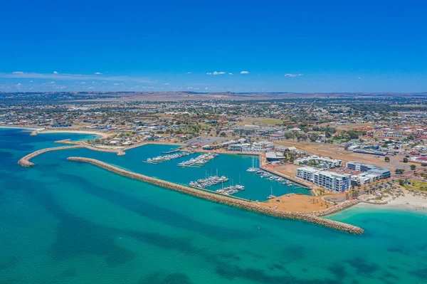 Geraldton Avustralya Daki Marina Havadan Görünüyor — Stok fotoğraf