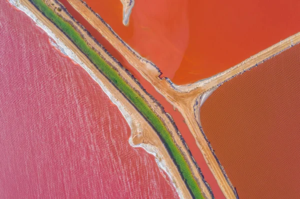 Pink lake at port gregory in Australia