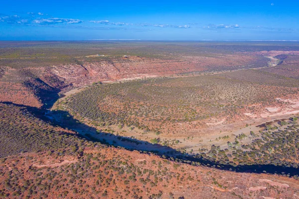Letecký Pohled Řeku Murchison Národním Parku Kalbarri Austrálii — Stock fotografie