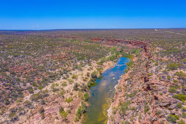 Murchison Řeka Procházející Kalbarri Národním Parkem Austrálii Kolem Hawks Hlava — Stock fotografie