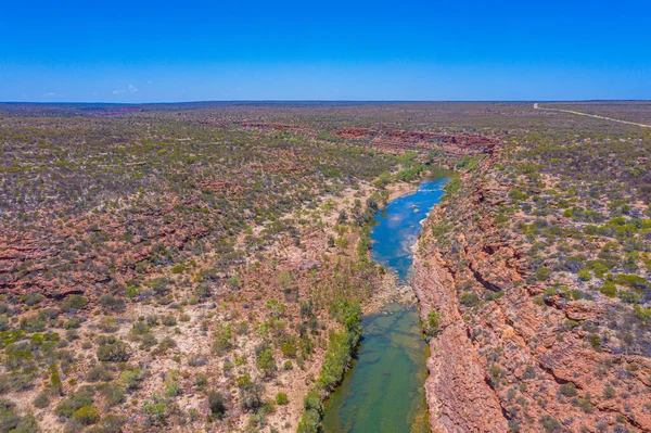 Murchison Řeka Procházející Kalbarri Národním Parkem Austrálii Kolem Hawks Hlava — Stock fotografie