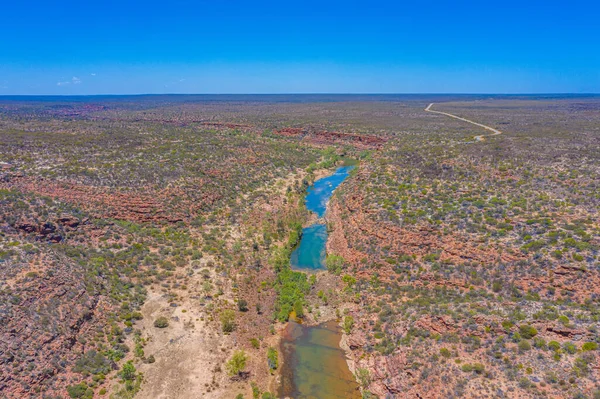 Rio Murchison Passando Pelo Parque Nacional Kalbarri Austrália Torno Falcões — Fotografia de Stock