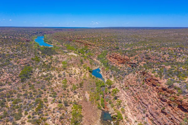 Murchison Řeka Procházející Kalbarri Národním Parkem Austrálii Kolem Hawks Hlava — Stock fotografie