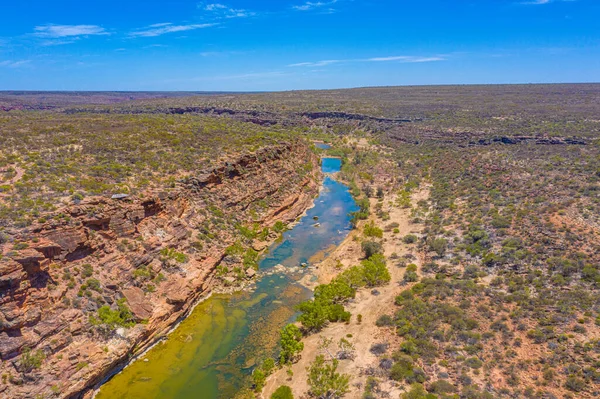 Rio Murchison Passando Pelo Parque Nacional Kalbarri Austrália Torno Falcões — Fotografia de Stock