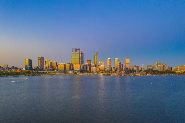 Vista Del Atardecer Perth Través Del Río Swan Australia —  Fotos de Stock