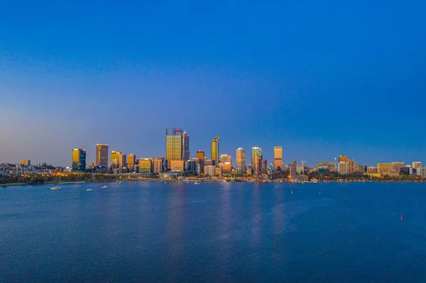 Vista Del Atardecer Perth Través Del Río Swan Australia —  Fotos de Stock