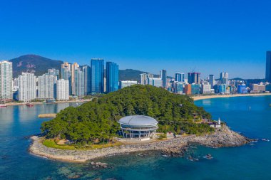 Busan, Kore 'deki Nurimaru APEC evinin havadan görünüşü