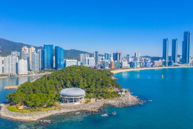 Busan, Kore 'deki Nurimaru APEC evinin havadan görünüşü