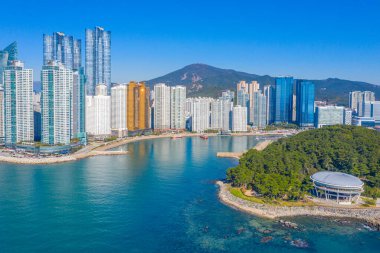 Busan, Kore 'deki Nurimaru APEC evinin havadan görünüşü