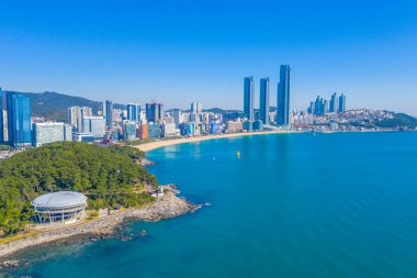 Busan, Kore 'deki Nurimaru APEC evinin havadan görünüşü