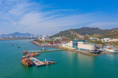 Mokpo, Kore 'deki Ulusal Denizcilik Müzesi' nin havadan görünüşü