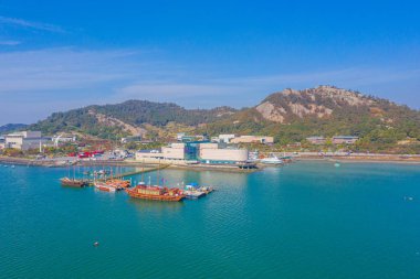 Mokpo, Kore 'deki Ulusal Denizcilik Müzesi' nin havadan görünüşü