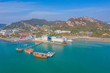 Mokpo, Kore 'deki Ulusal Denizcilik Müzesi' nin havadan görünüşü