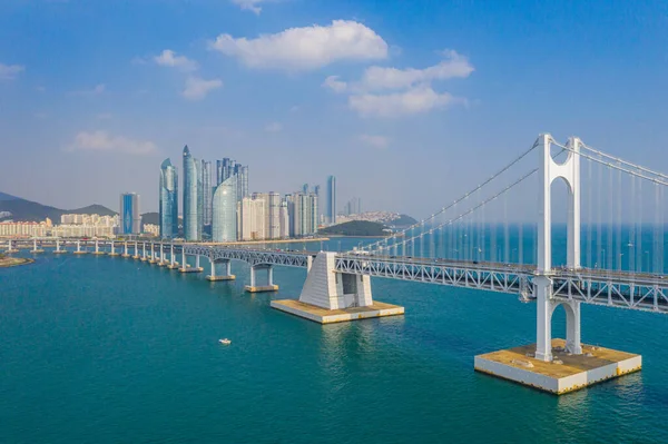 Vista Aérea Del Puente Gwangan Busan República Corea — Foto de Stock