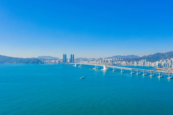 Vista Aérea Ponte Gwangan Busan República Coreia — Fotografia de Stock